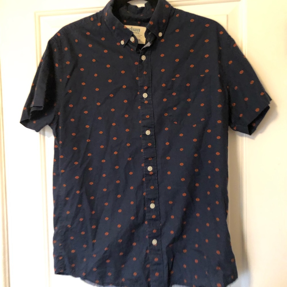 Urban Pipeline Button Up Shirt blue with red logo